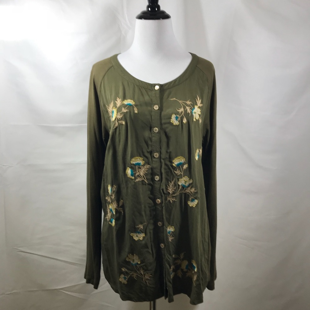 J Jill embroidered blouse
